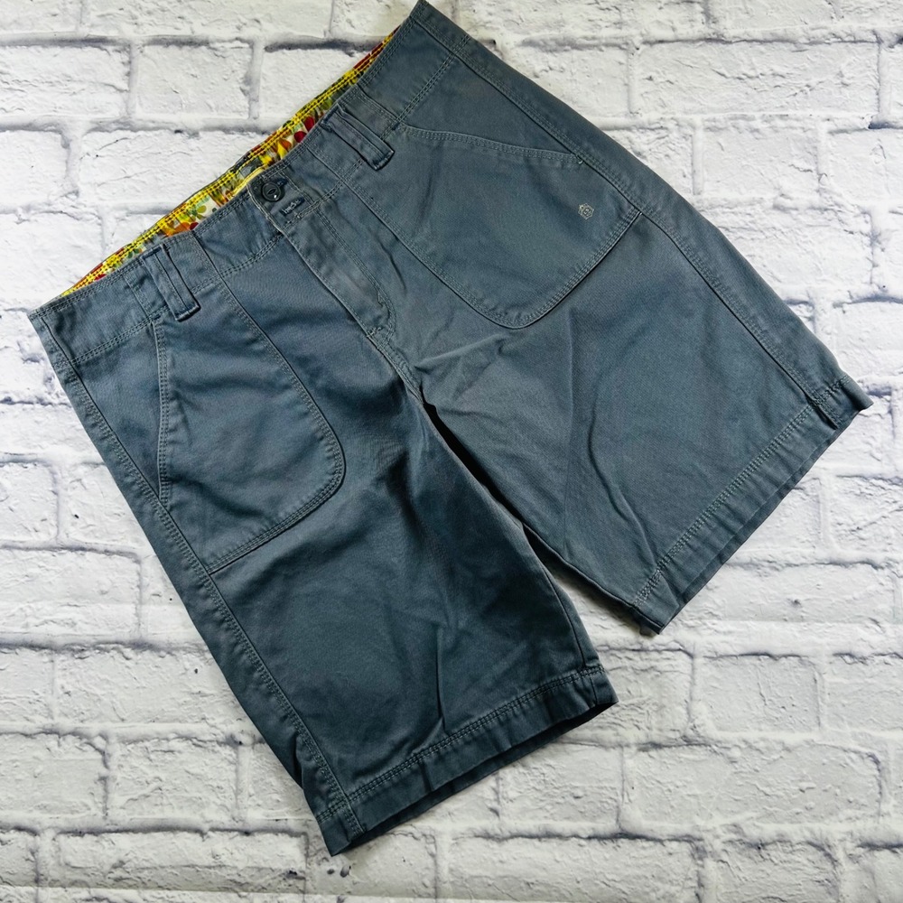 Levis Tab Twills Chino Shorts Womens 10 Blue Gray Cotton Stretch Hiking